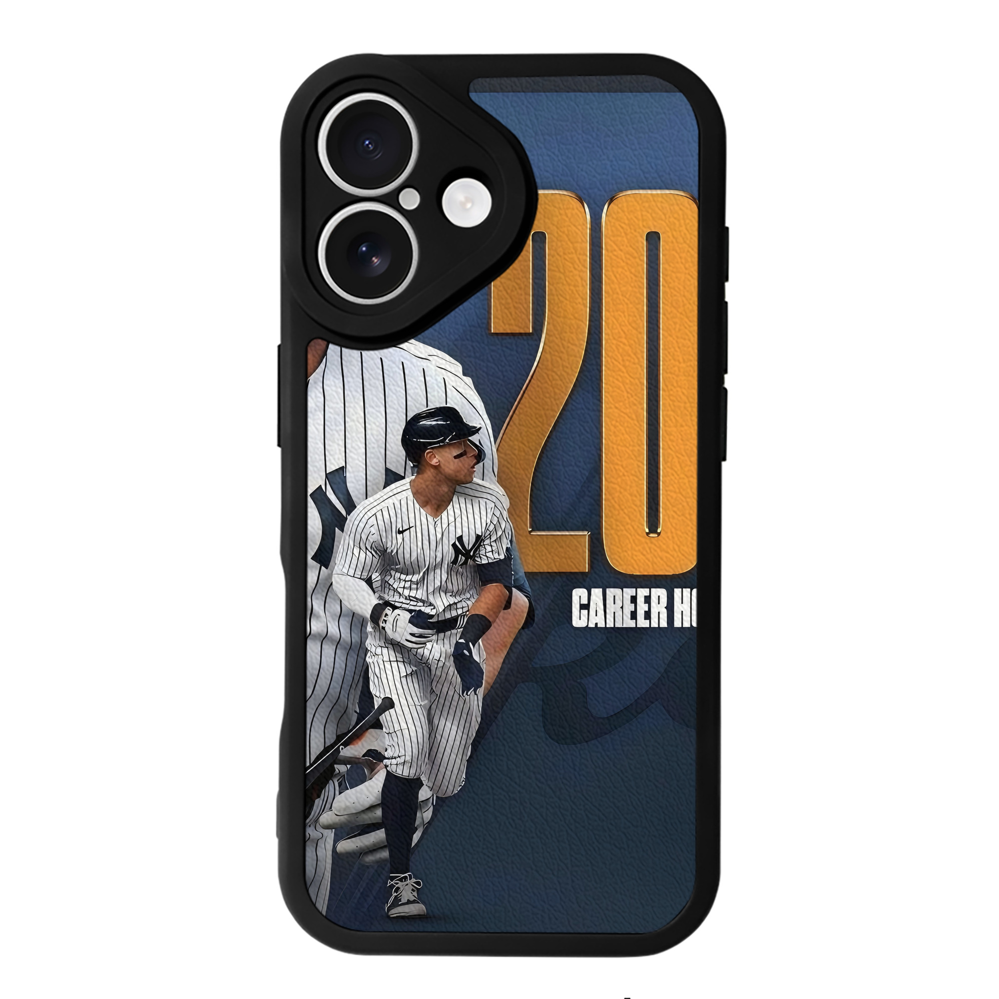Aaron Judge 200 Home Runs 1 IPhone 16 Silicone Leather Case – UV Print, Lambskin Texture – Perfect Fit, Wireless Charging Compatible, Scratch Resistant, Precise Cutouts – Stylish Protection For IPhone 16